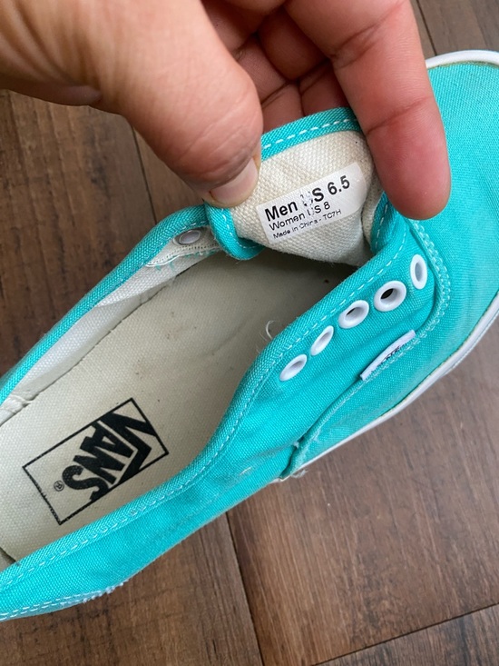 Vans Turquoise Canvas Low-Top Sneakers - Picture 3 of 9